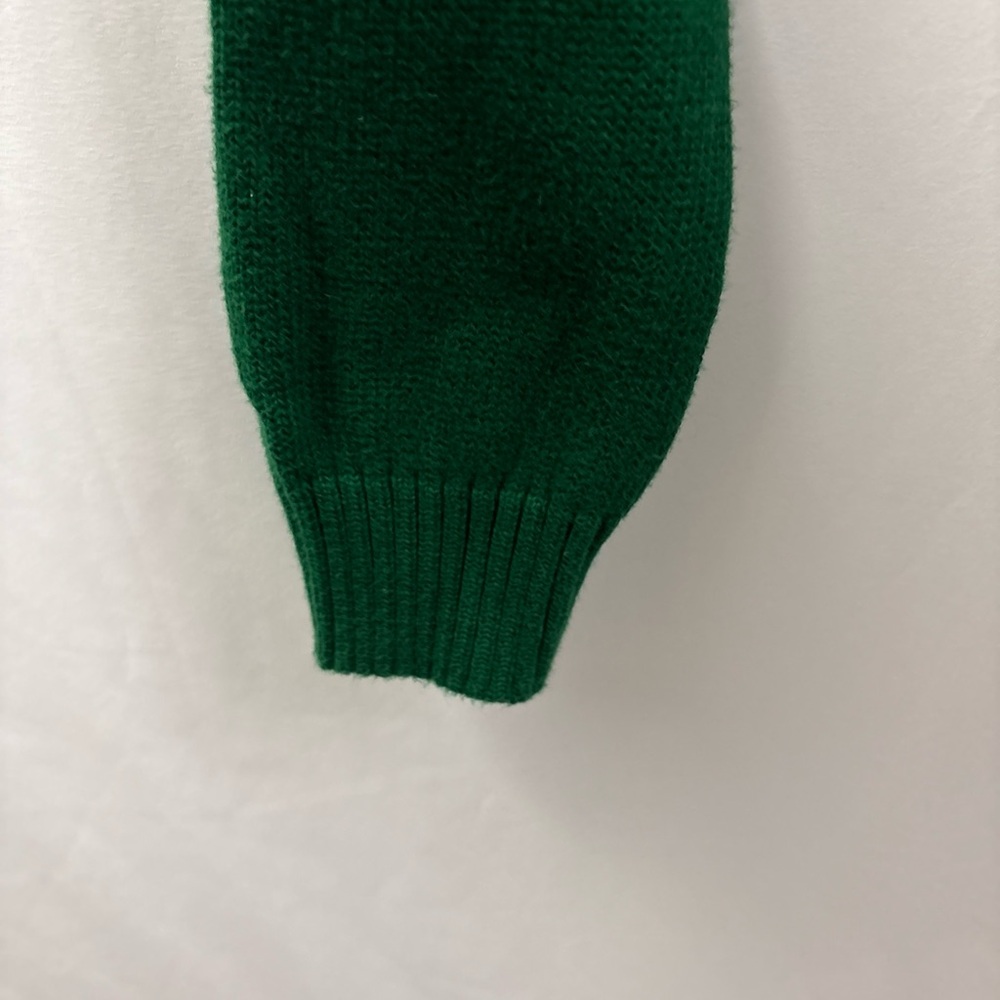 Polo Ralph Lauren Sweater Mens M Green 1/4 Zip Pullover Orange Pony Cotton - Picture 5 of 10